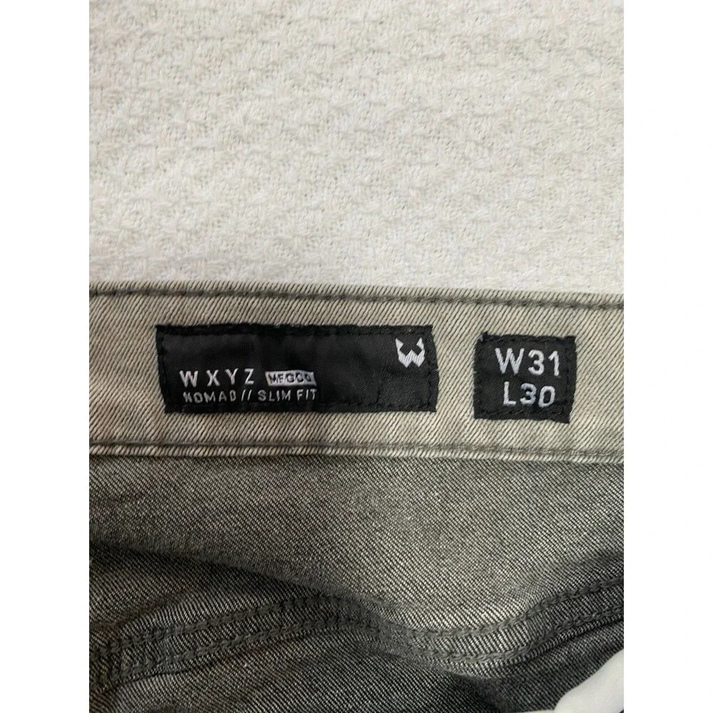 WXYZ Nomad Slim Fit Jeans Mens 31x30 Gray Denim Pants